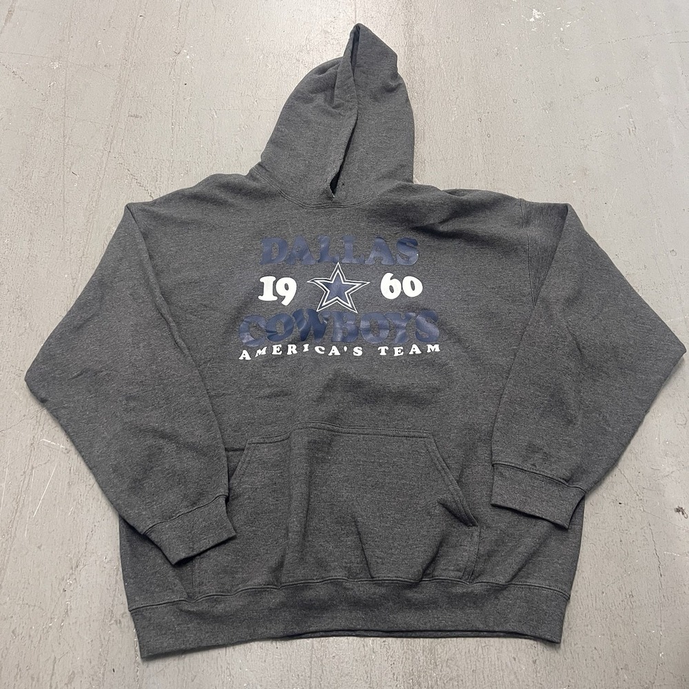 NFL Dallas Cowboys Gray Hoodie Est 1960 Men's Size XL Vintage Style Team Apparel